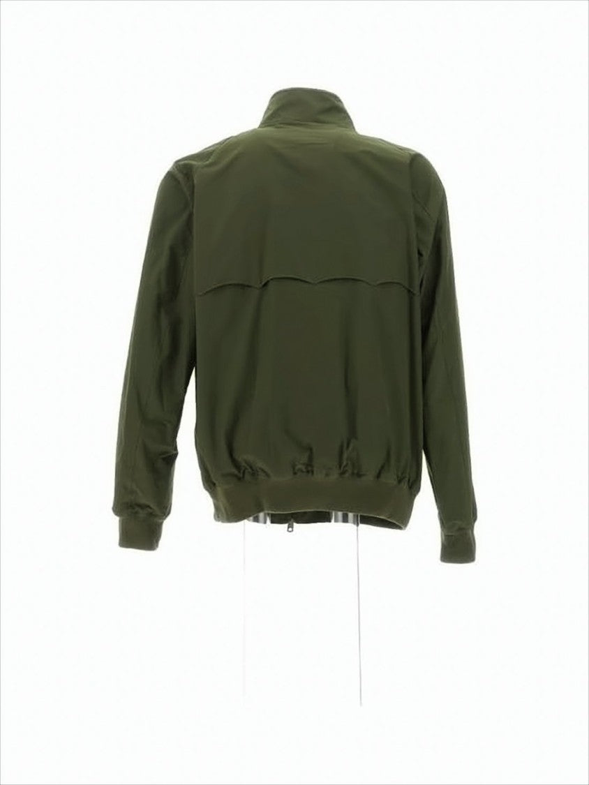 Classic Green Bomber Jacket with Zip Front