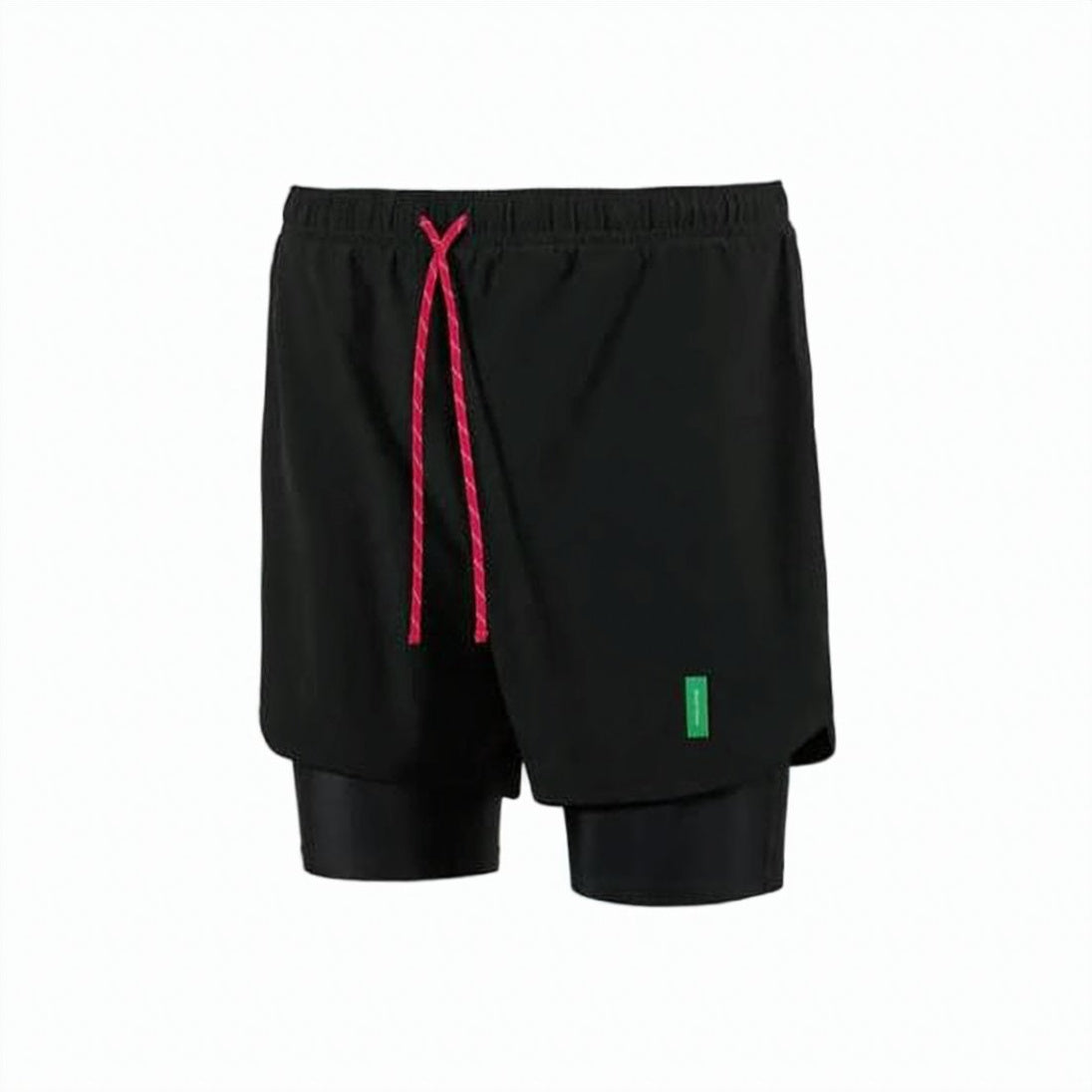 Layered Athletic Shorts with Compression Inner and Elastic Waistband