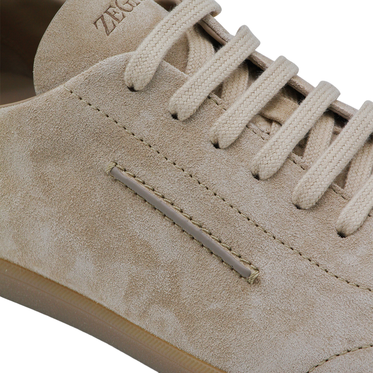 Low-Profile Suede Sneakers With Tonal Laces