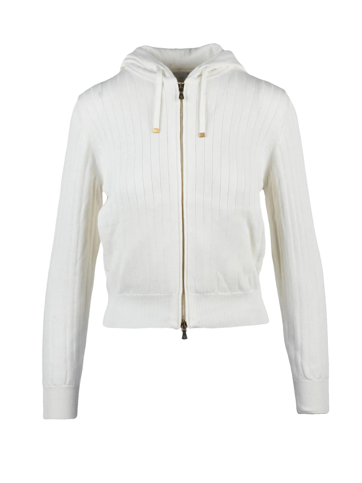 White Cotton Cropped Sweatshirt