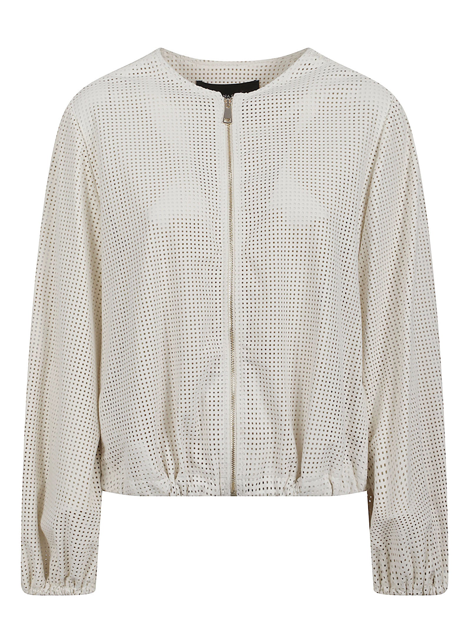 Perforated Suede Jacket with Fitted Silhouette