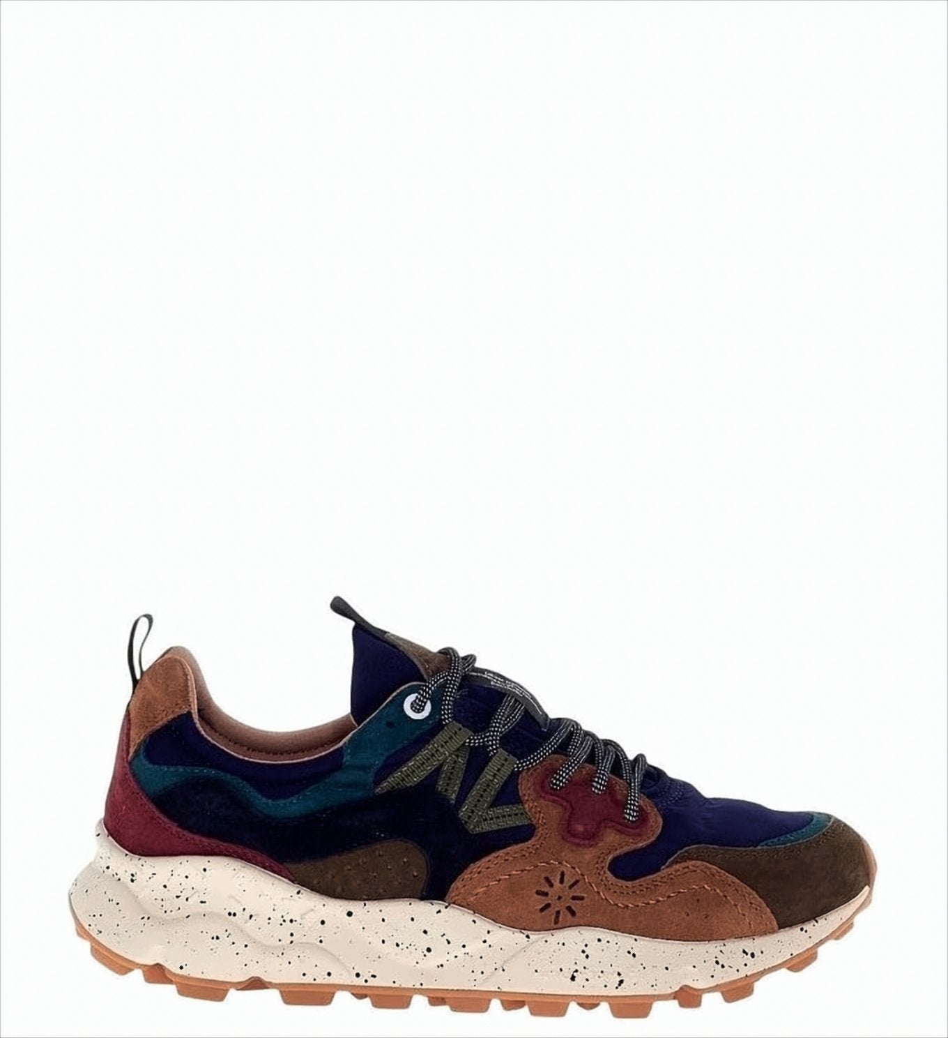 Earthy-Toned Low-Top Sneakers With Multi-Material Upper