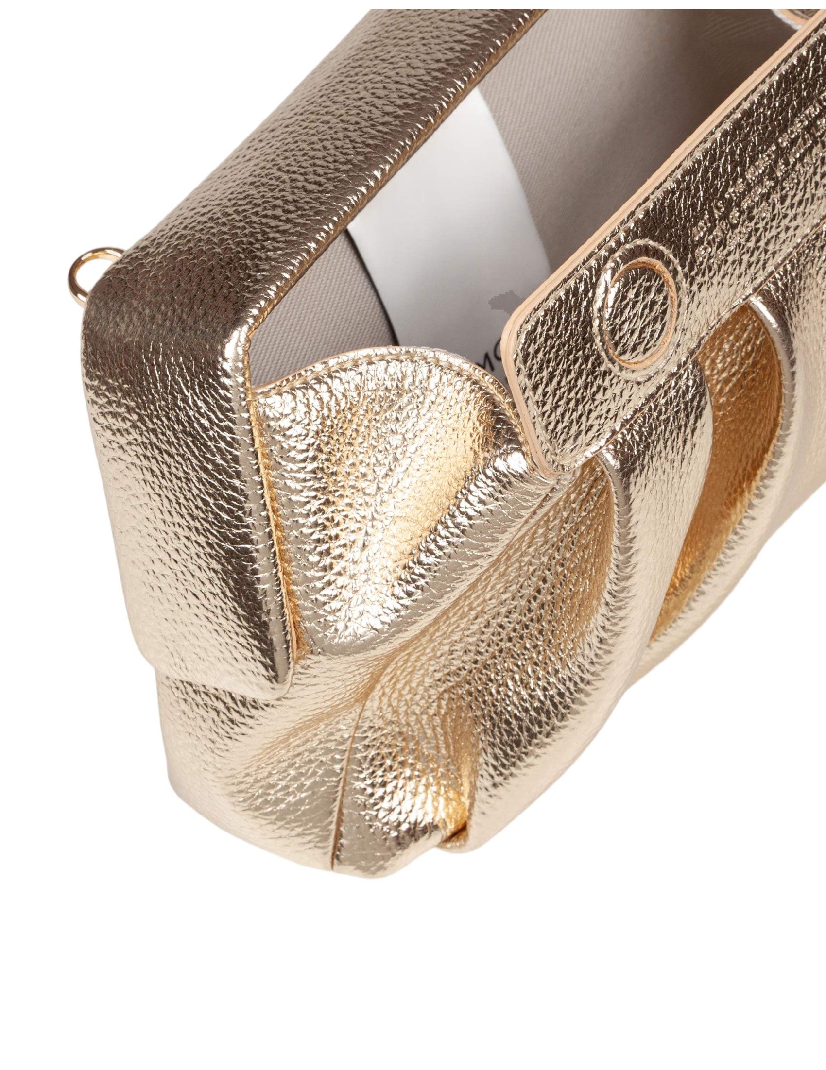 Structured Metallic Gold Vegan Leather Handbag