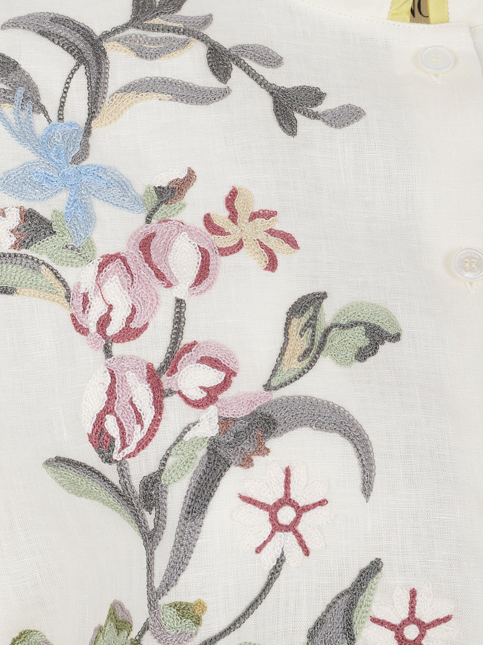 Floral Embroidered Linen Shirt