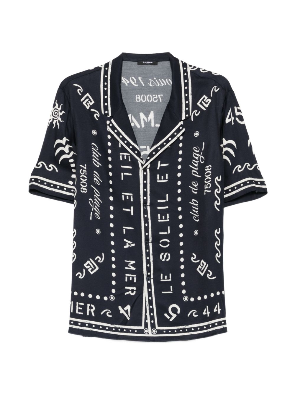 Graphic Print Short-Sleeve Camp Collar Shirt