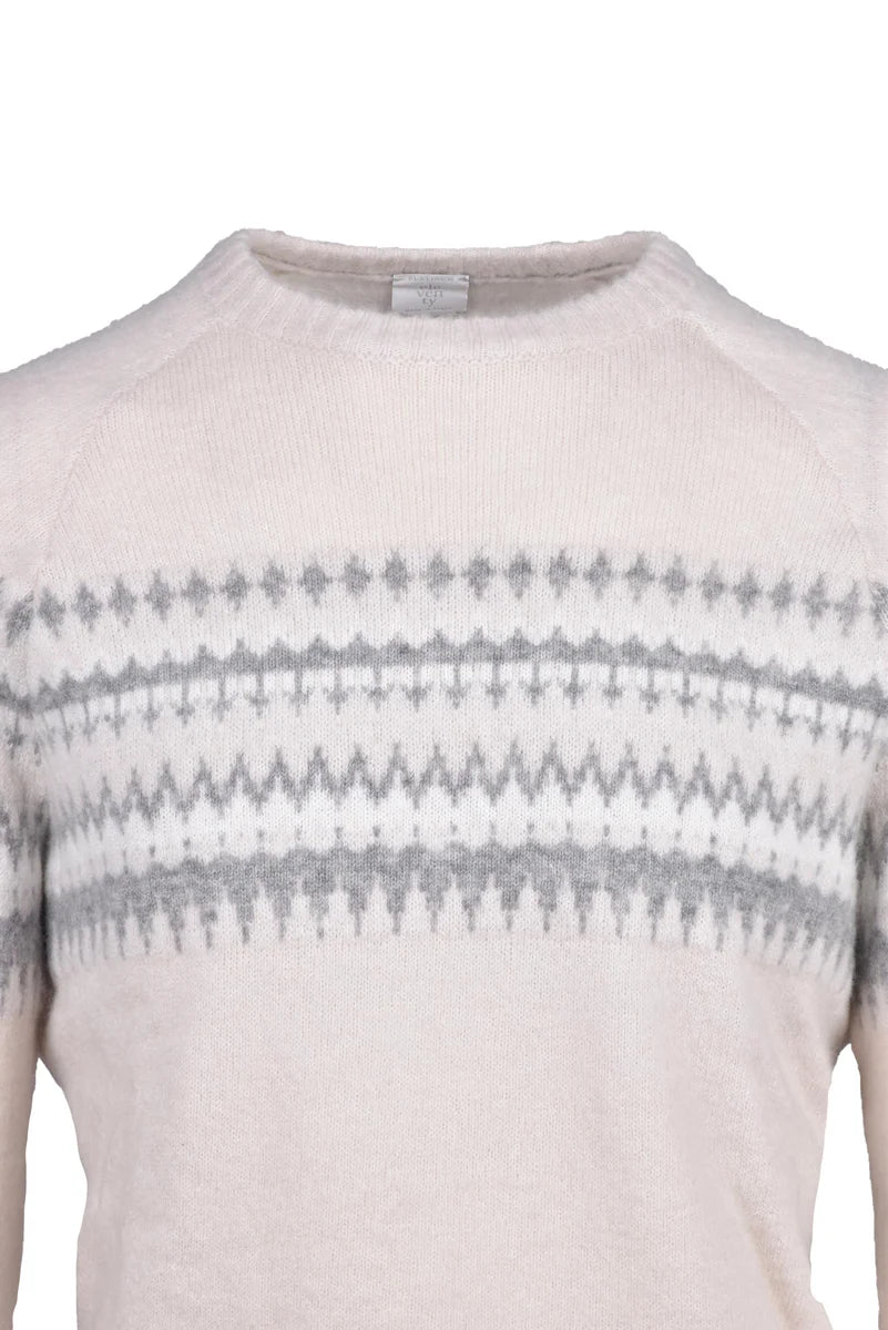 Cashmere Silk Crew Neck Sweater - Beige