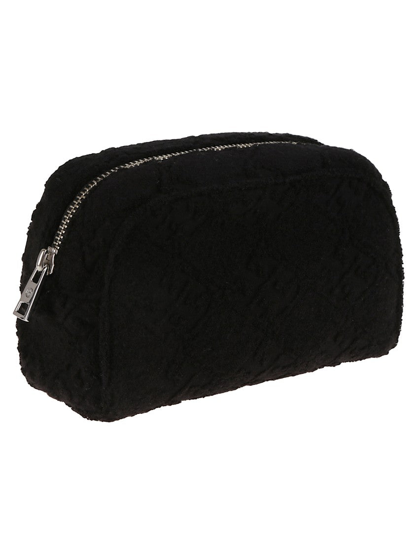 Textured Black Clutch With Rounded Silhouette