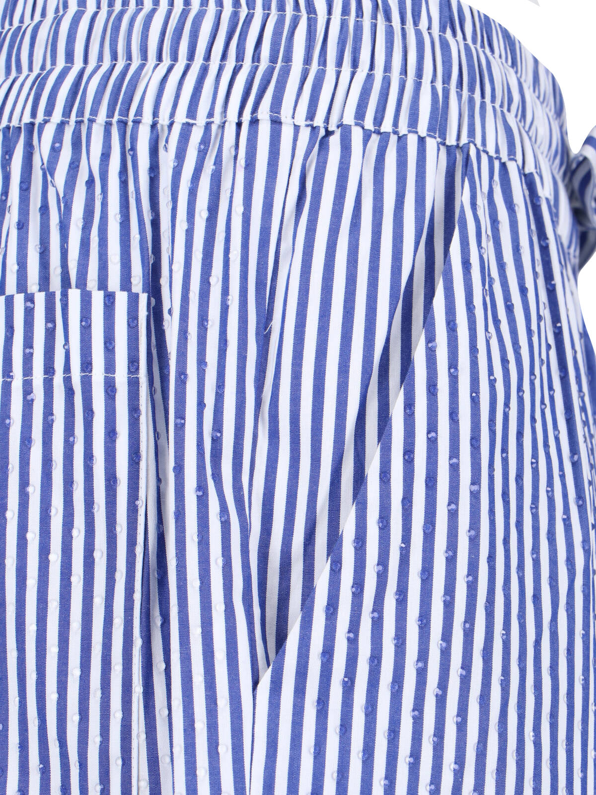 Mid-Rise Striped Cotton Pants