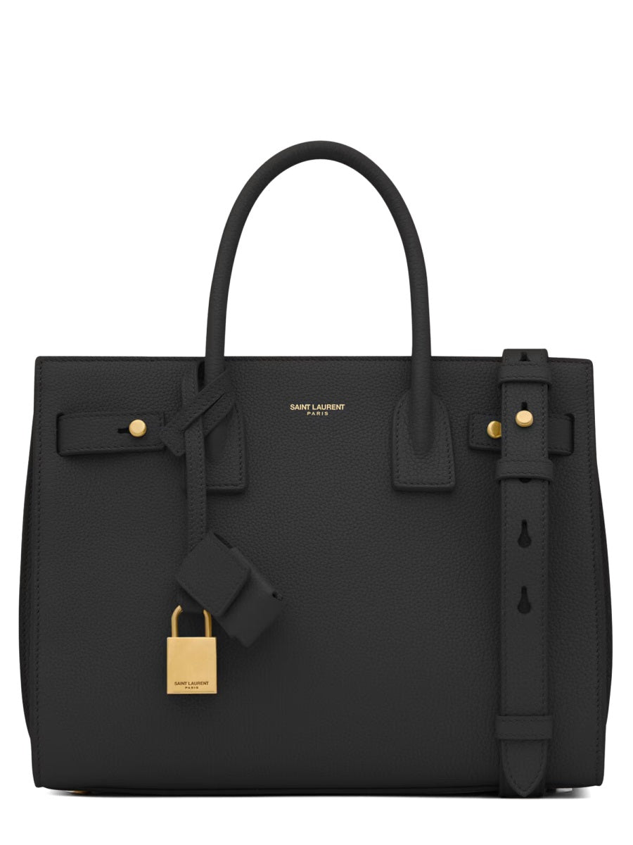 Pebbled Leather Handbag With Dual Handles