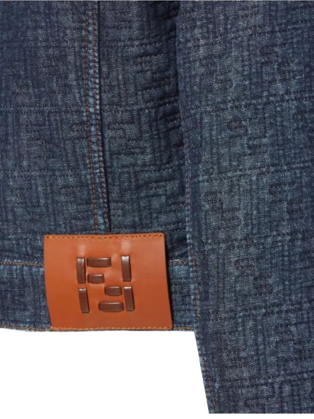 Cropped Denim Jacket with Embossed Texture