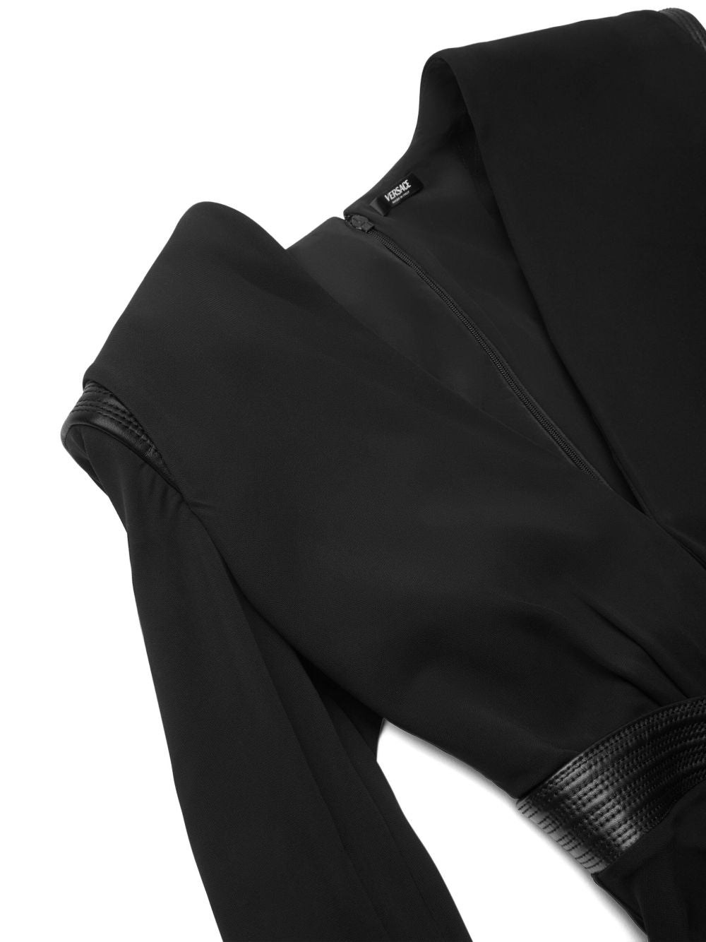 Fitted Bodysuit With Quilted Leather Inserts