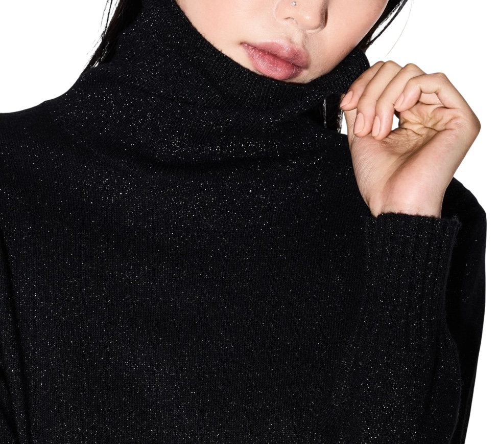 Luminous Finish Turtleneck Sweater Crafted