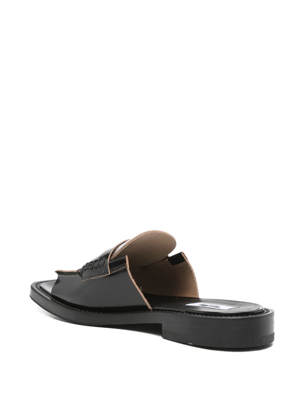 Black Silk and Nylon Open Sandals