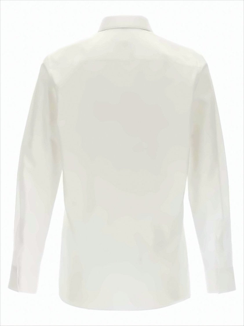 Tailored Long-Sleeve Shirt with Concealed Placket and Minimalist Detail