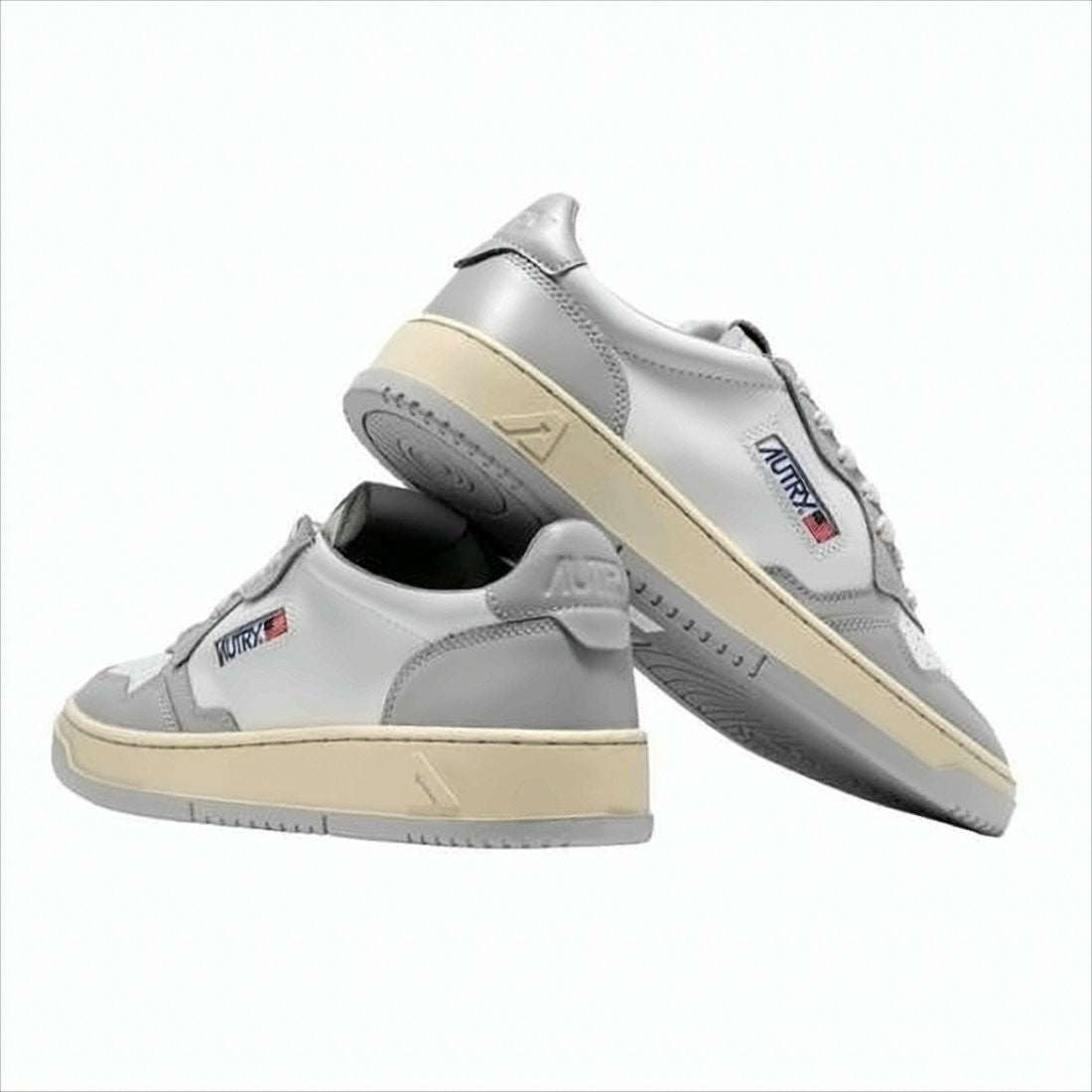 Low-Top Sneakers with Smooth and Perforated Panels