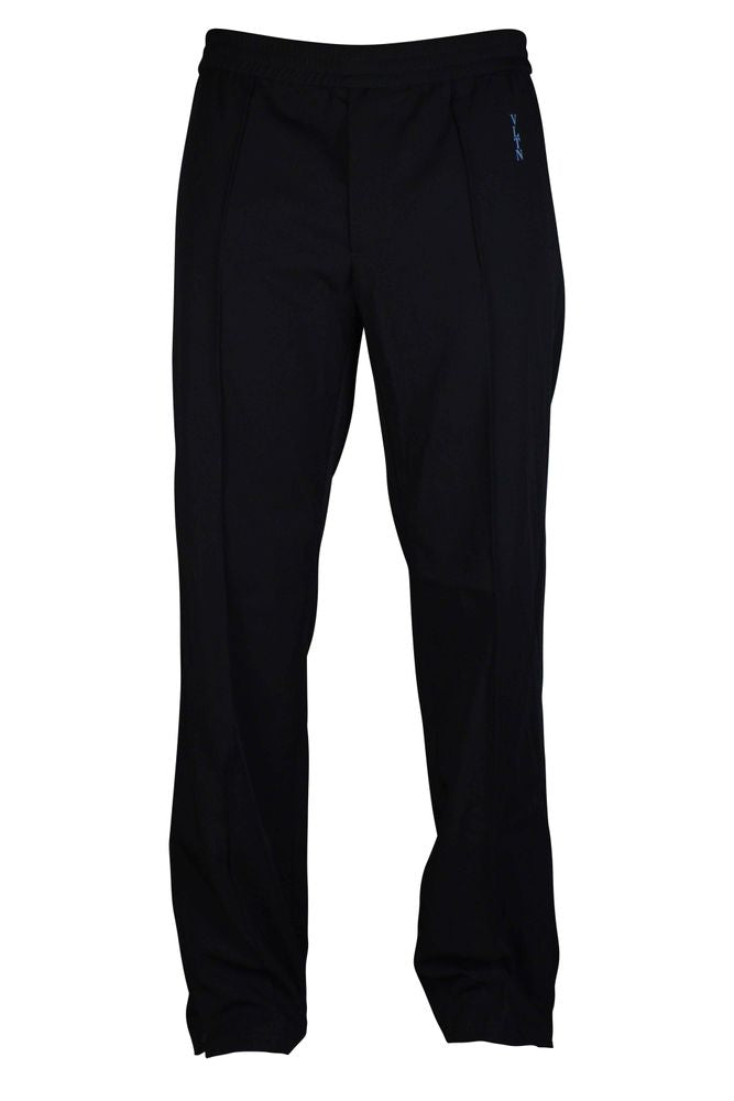 Black Jogging Pants With Printed Logo
