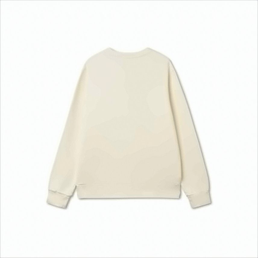 Crewneck Sweatshirt with Fleece Texture
