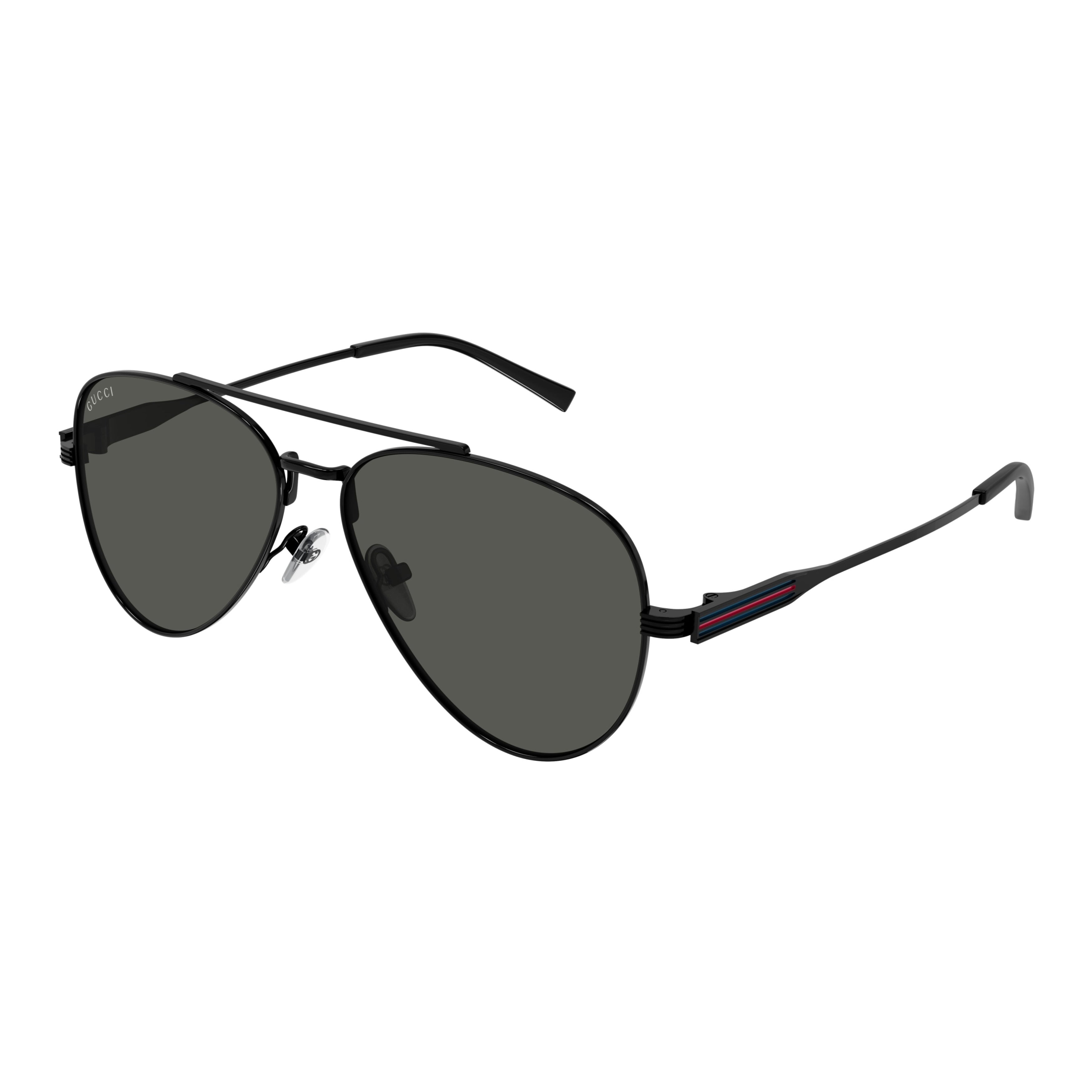 Gg1874s Aviator-Style Black Metal Frame Sunglasses