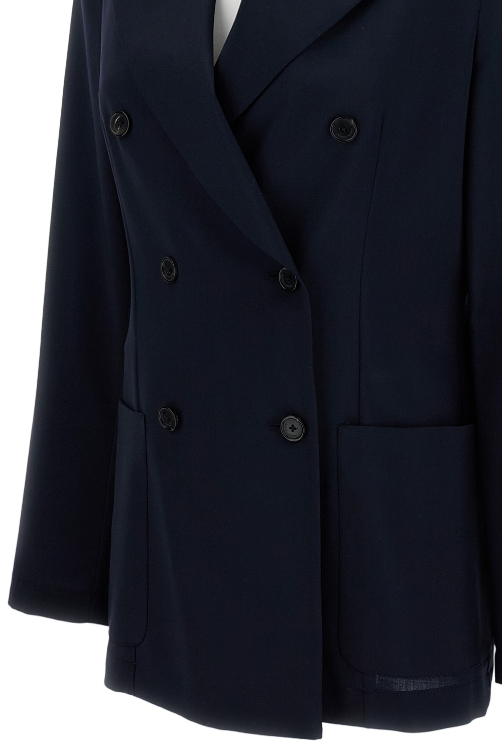 Tailored Double-Breasted Blazer with Front Button Fastening