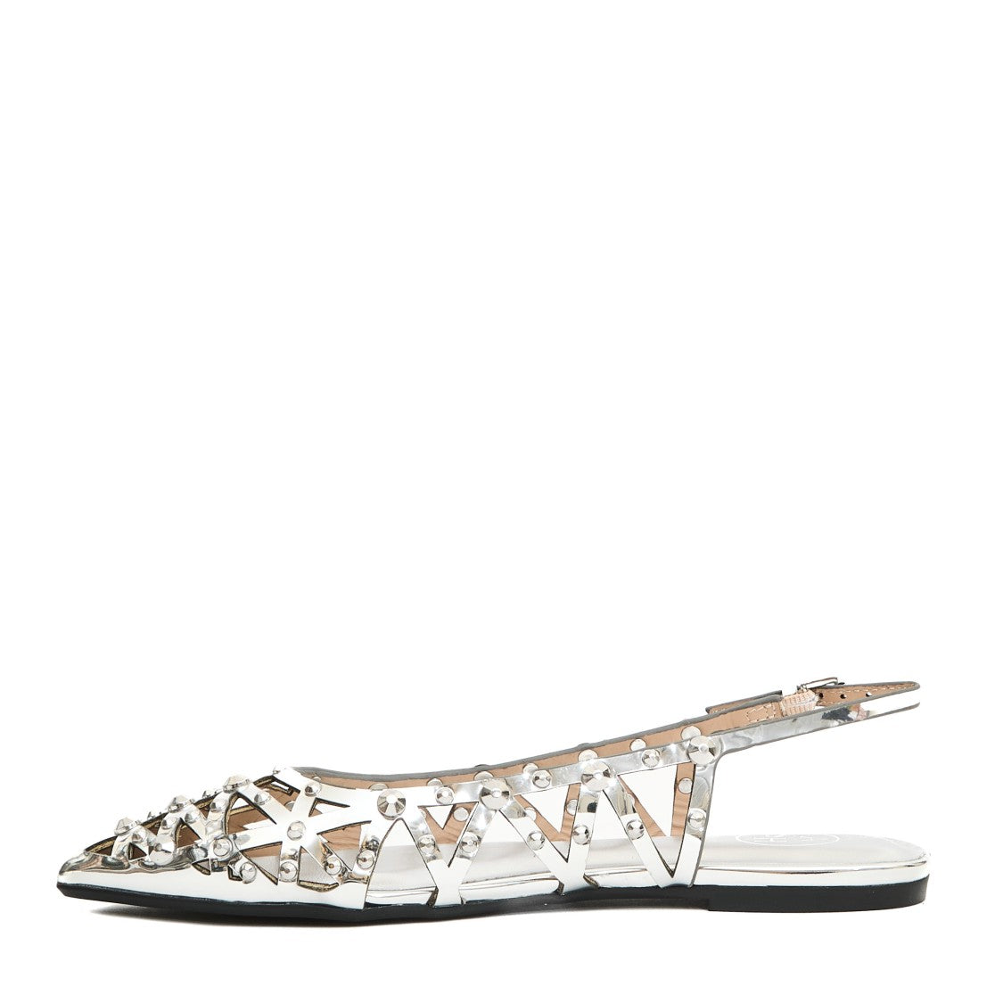Silver Leather Slingbacks