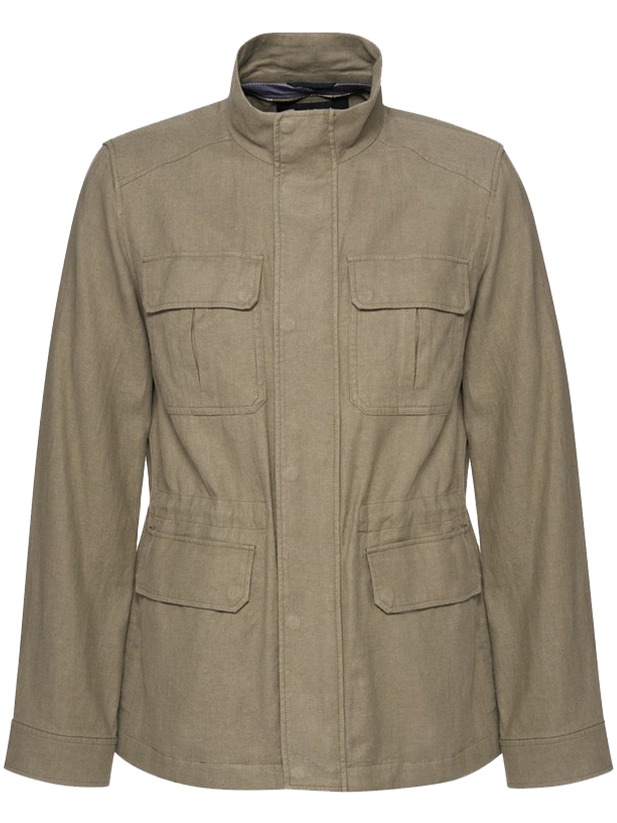 Brown Recanati Structured Cotton Utility Jacket