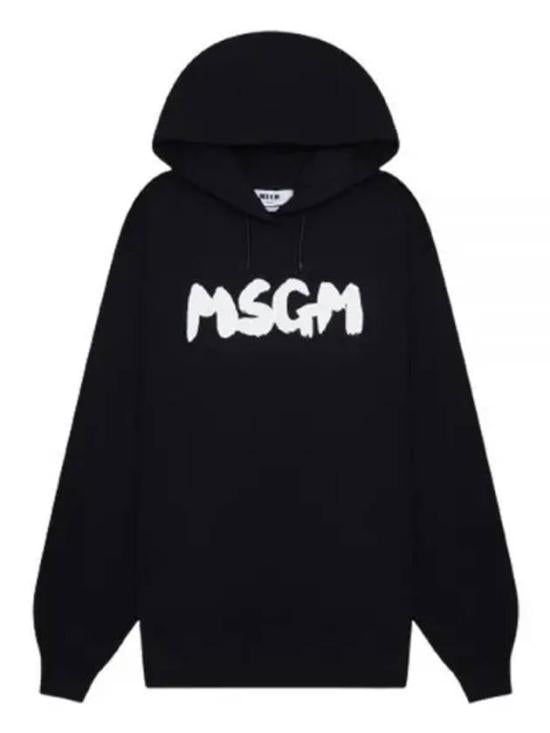 Black Hooded Sweatshirt with Bold Graphic Logo