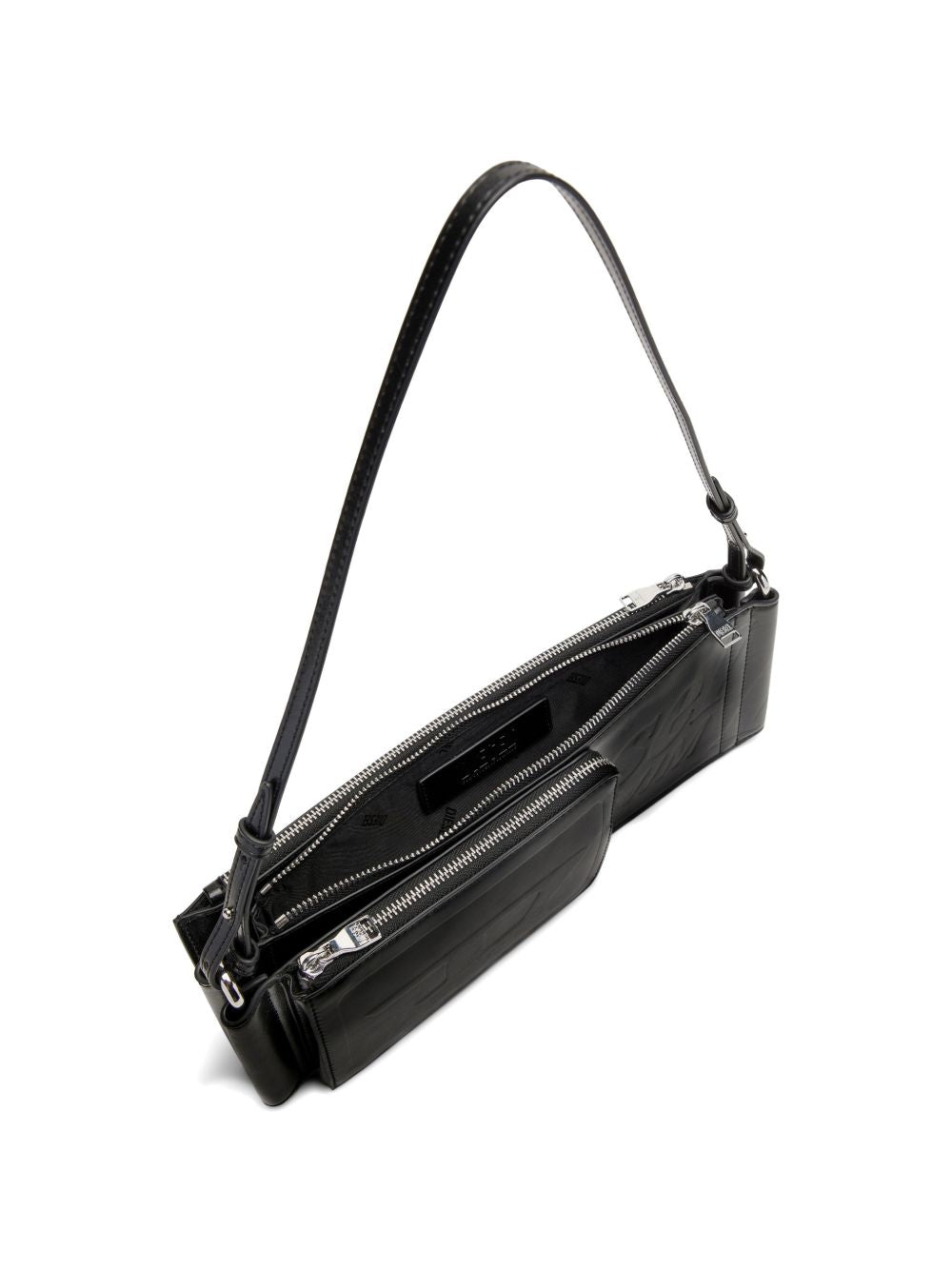Structured Black Bag With Slim Shoulder Strap