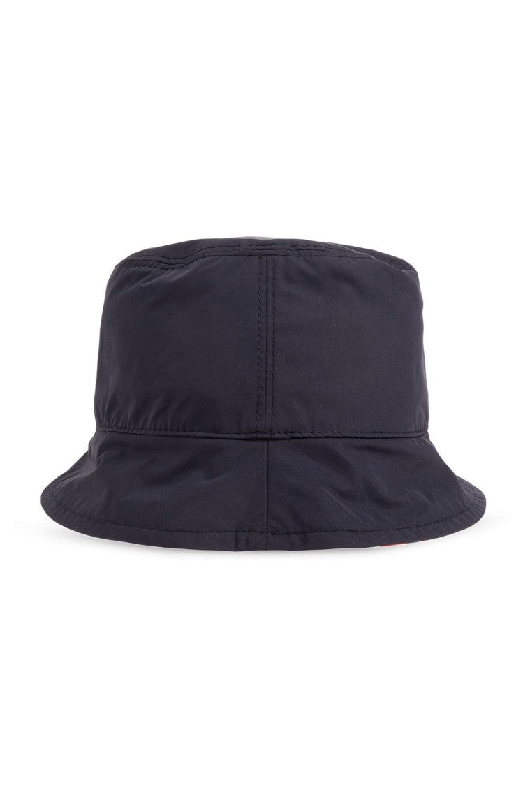 Soft Structured Black Bucket Hat with Logo Patch