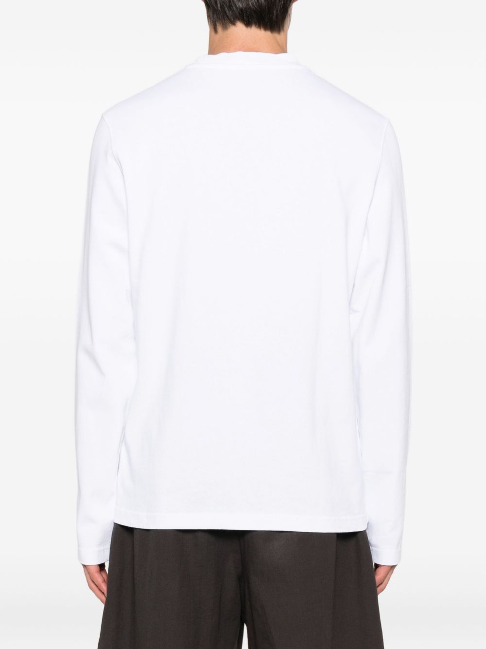 White Long-Sleeve Crew Neck T-Shirt