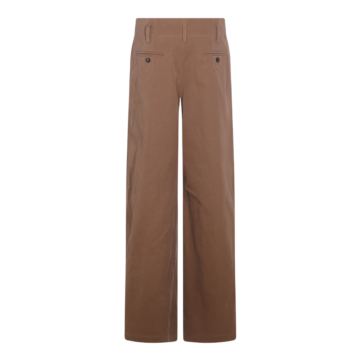 High-Waisted Straight-Leg Trousers with Textured Finish