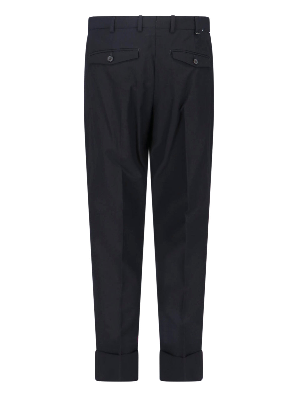 Black Tailored Pleated Virgin Wool Trousers