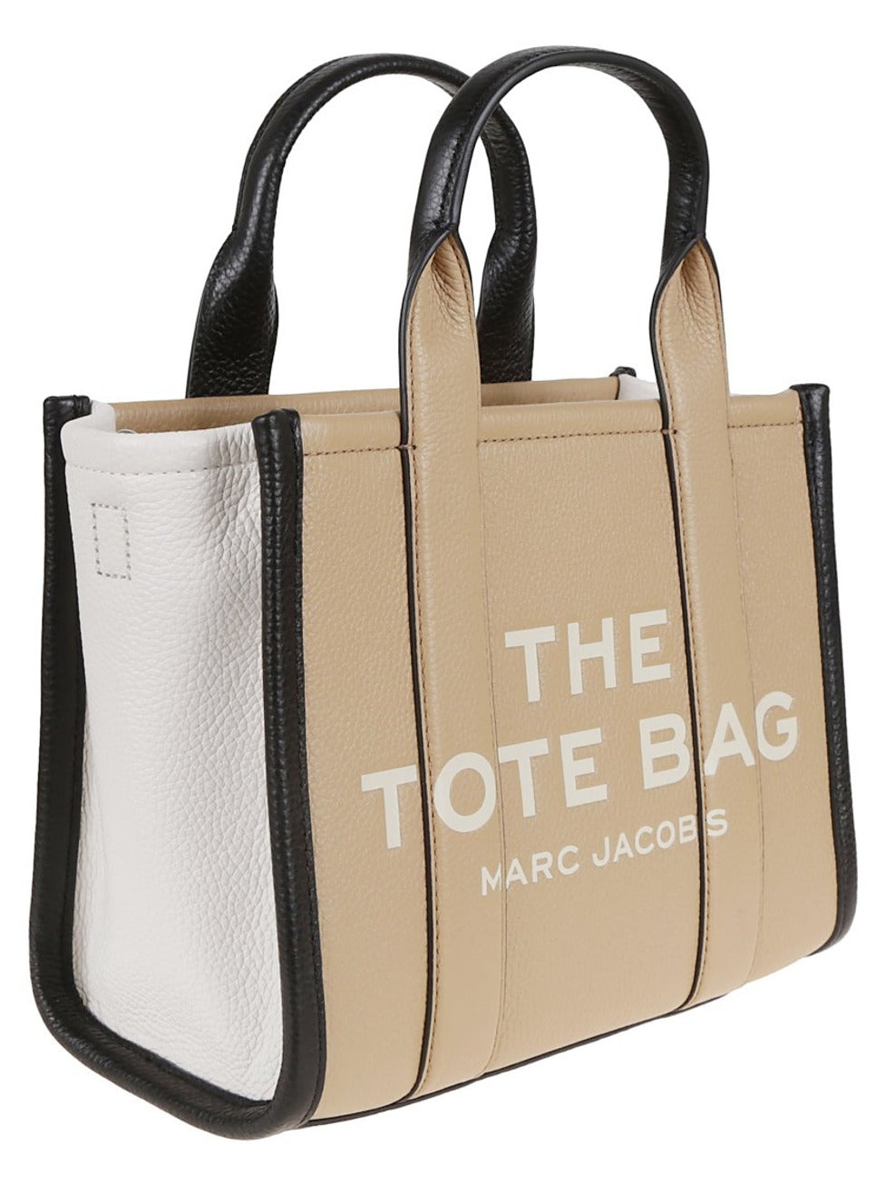 Two-Tone Leather Tote With Structured Silhouette