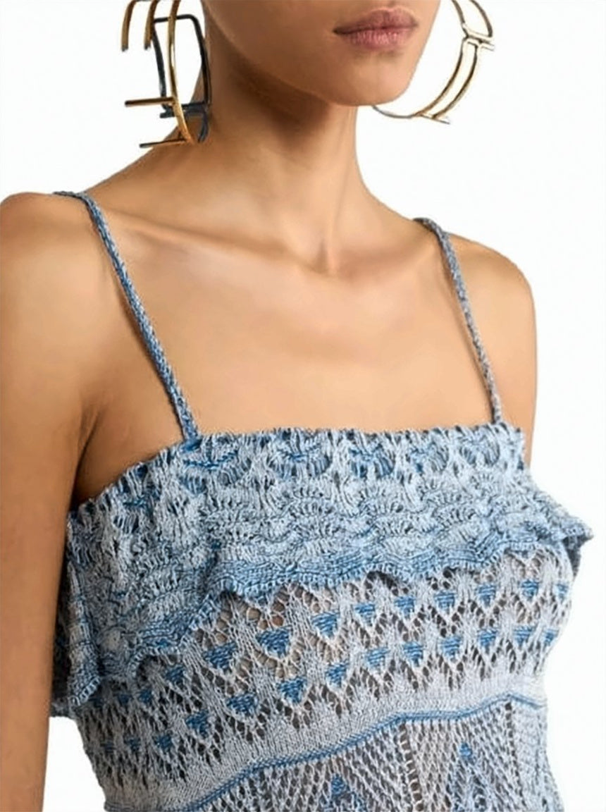 Light Blue Crochet Top