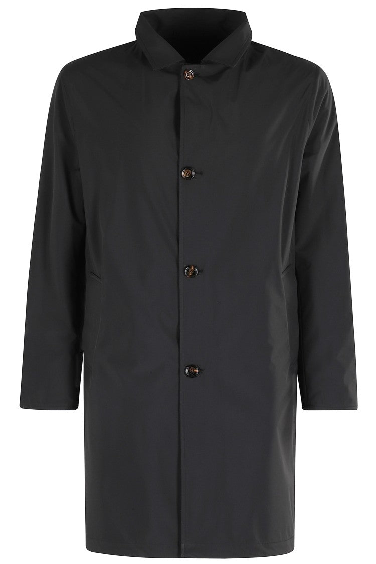 Reversible Anthracite Raincoat With Classic Collar