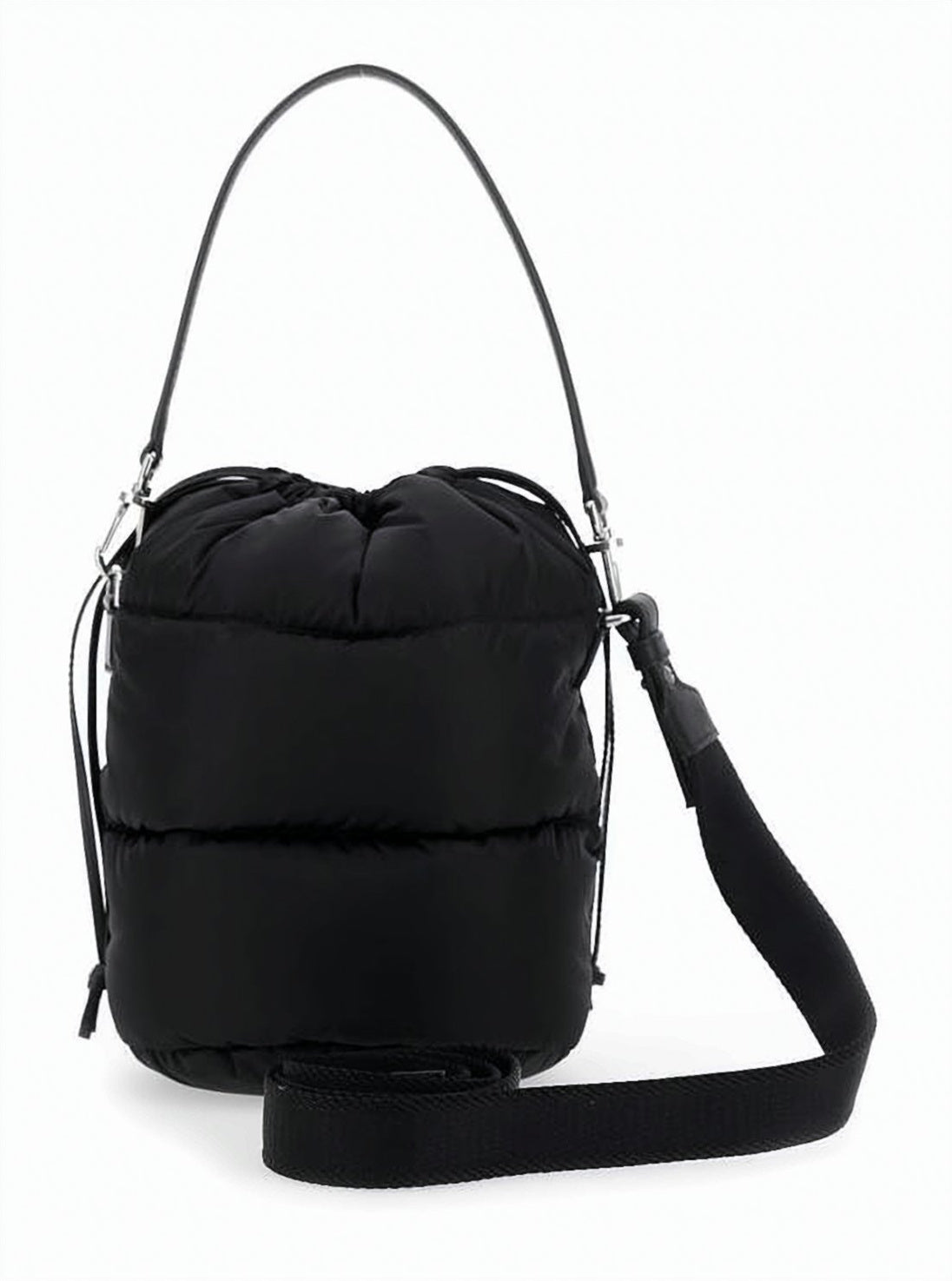 Quilted Puffer Bucket Bag with Detachable Strap