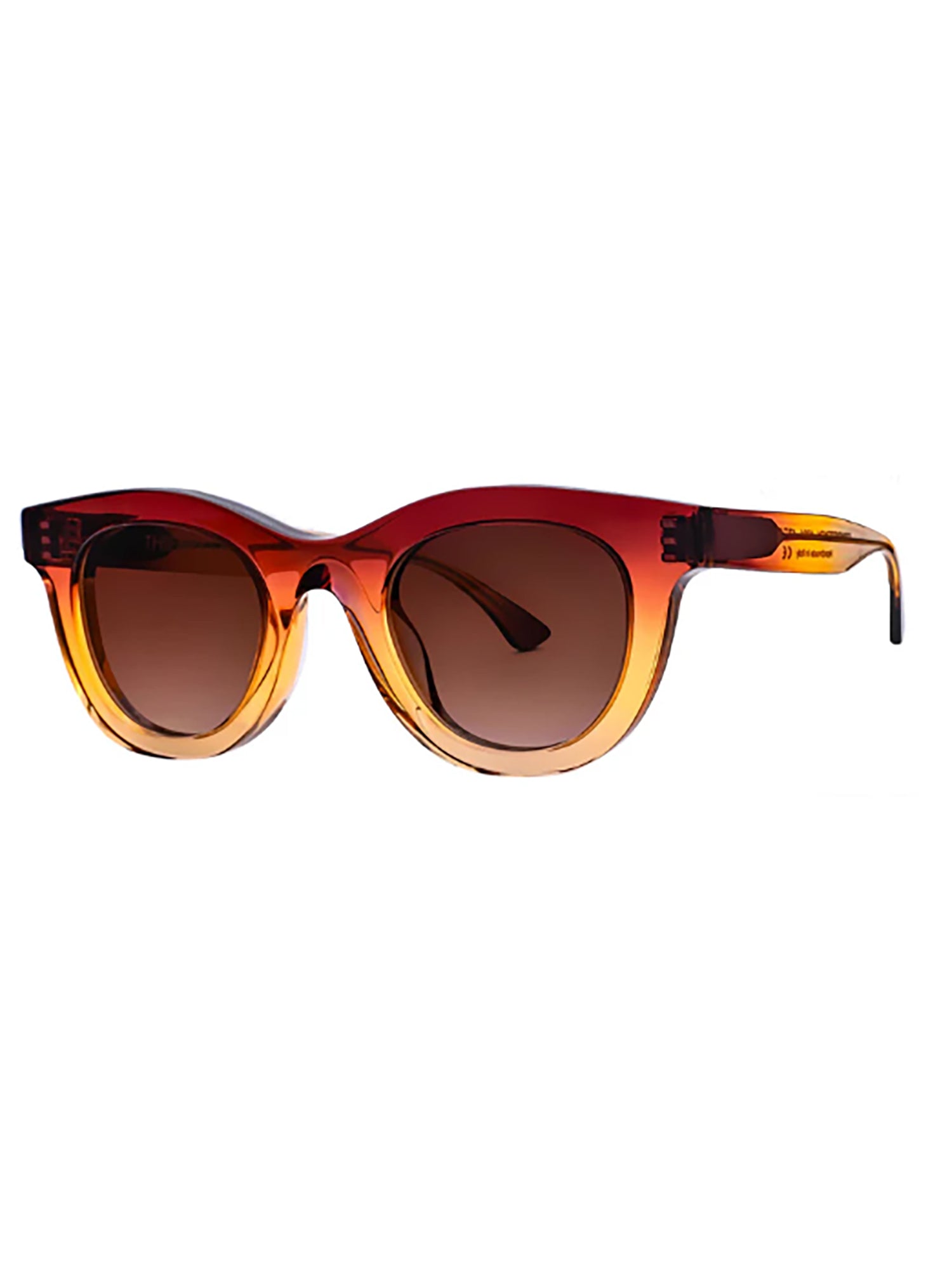 Bold Cat-Eye Red Acetate Sunglasses with Gradient Lenses