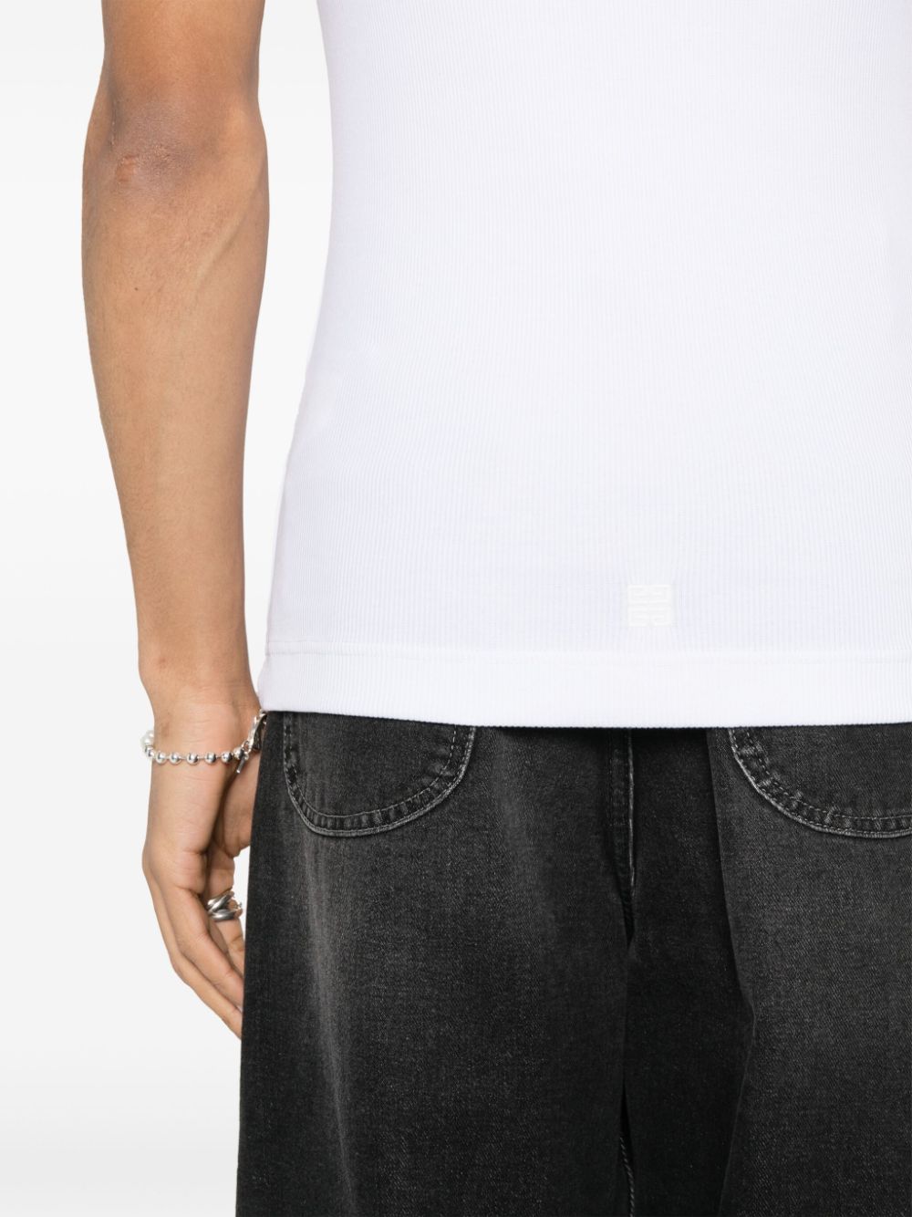 Fine Ribbed Stretch-Cotton Sleeveless T-Shirt
