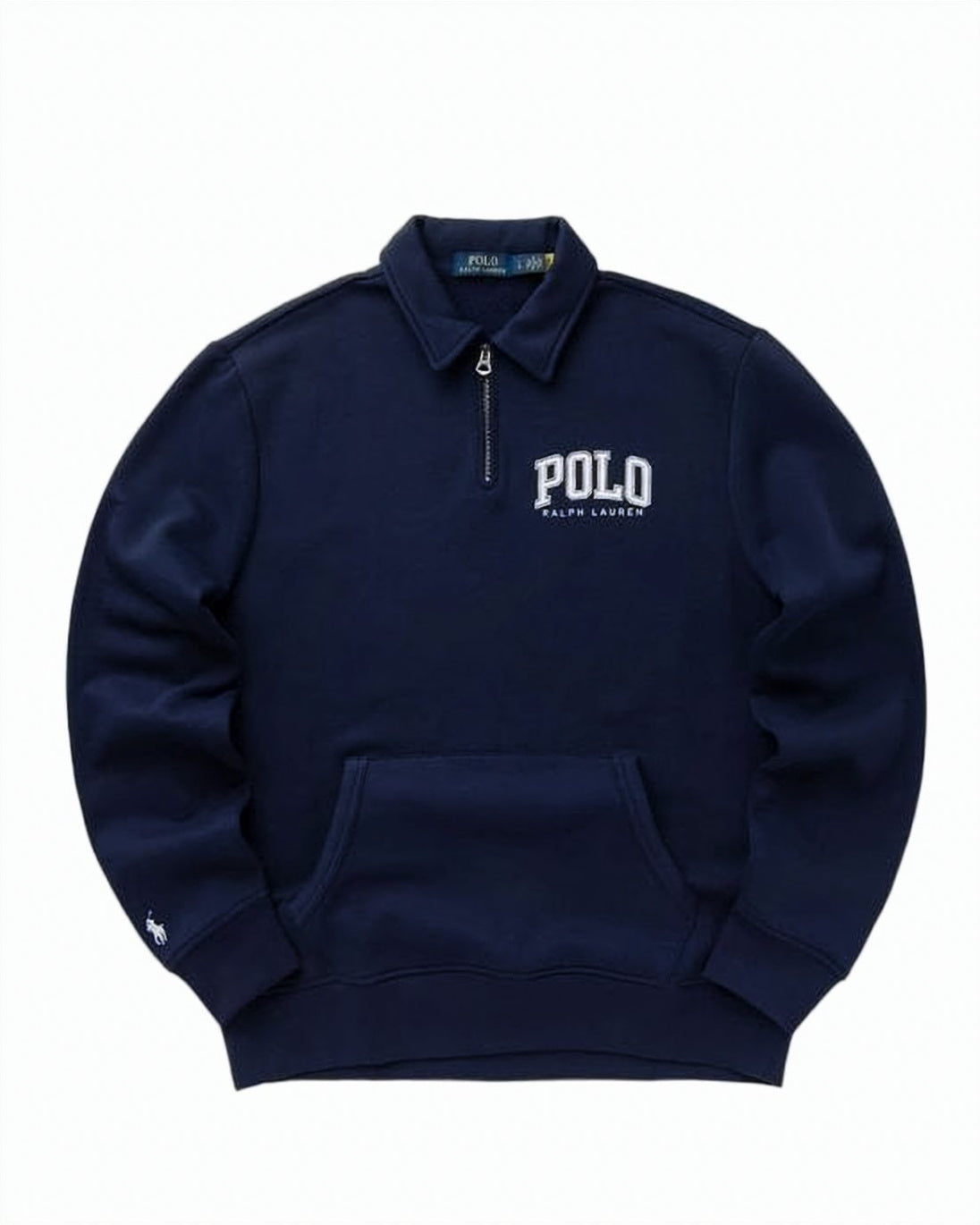 Navy Blue Half-Zip Collar Pullover