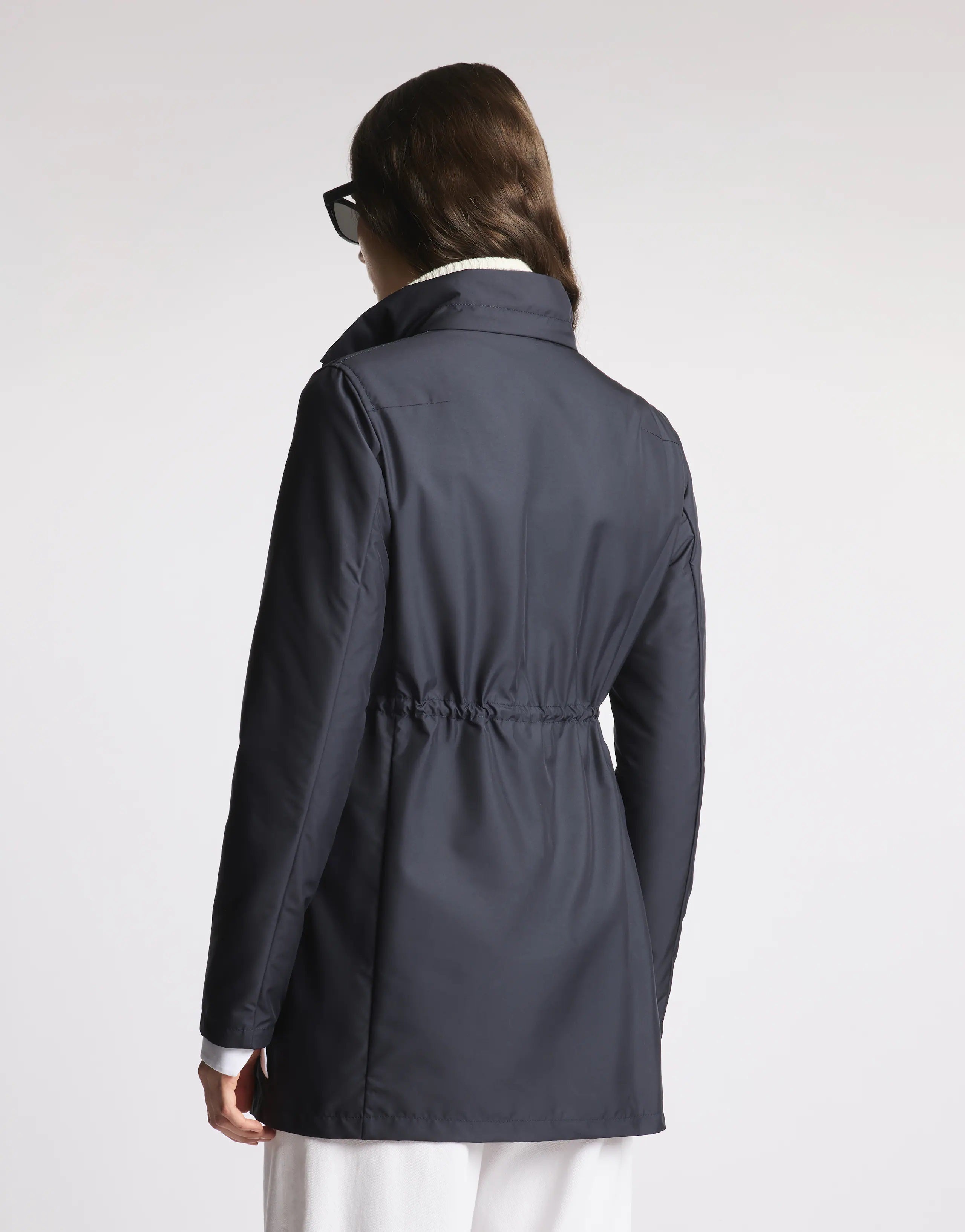 Versatile Baltic Blue Jacket with Adjustable Closure