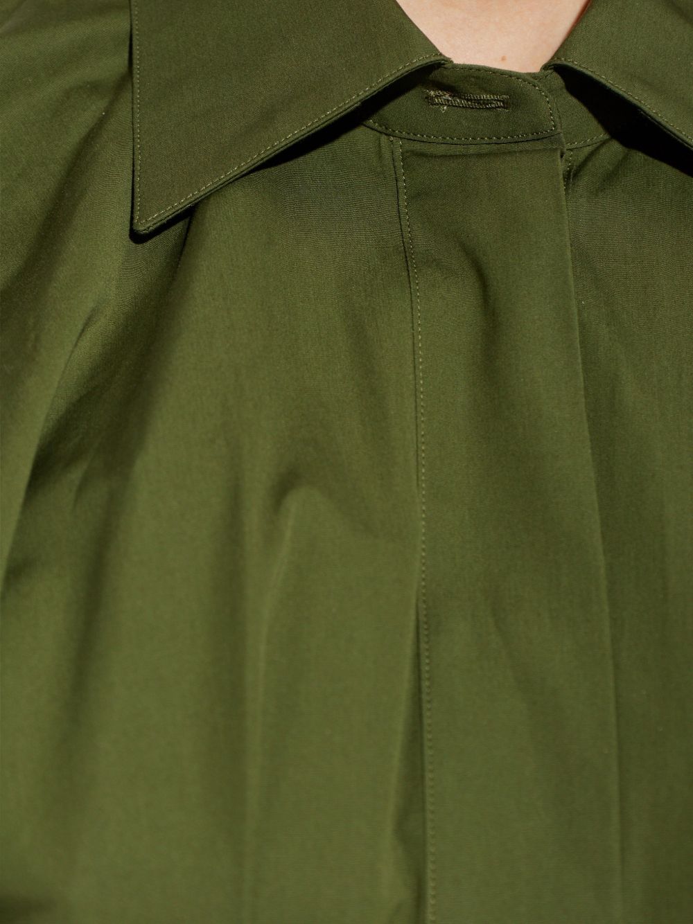 Tailored Green Silk and Nylon Midi Dress