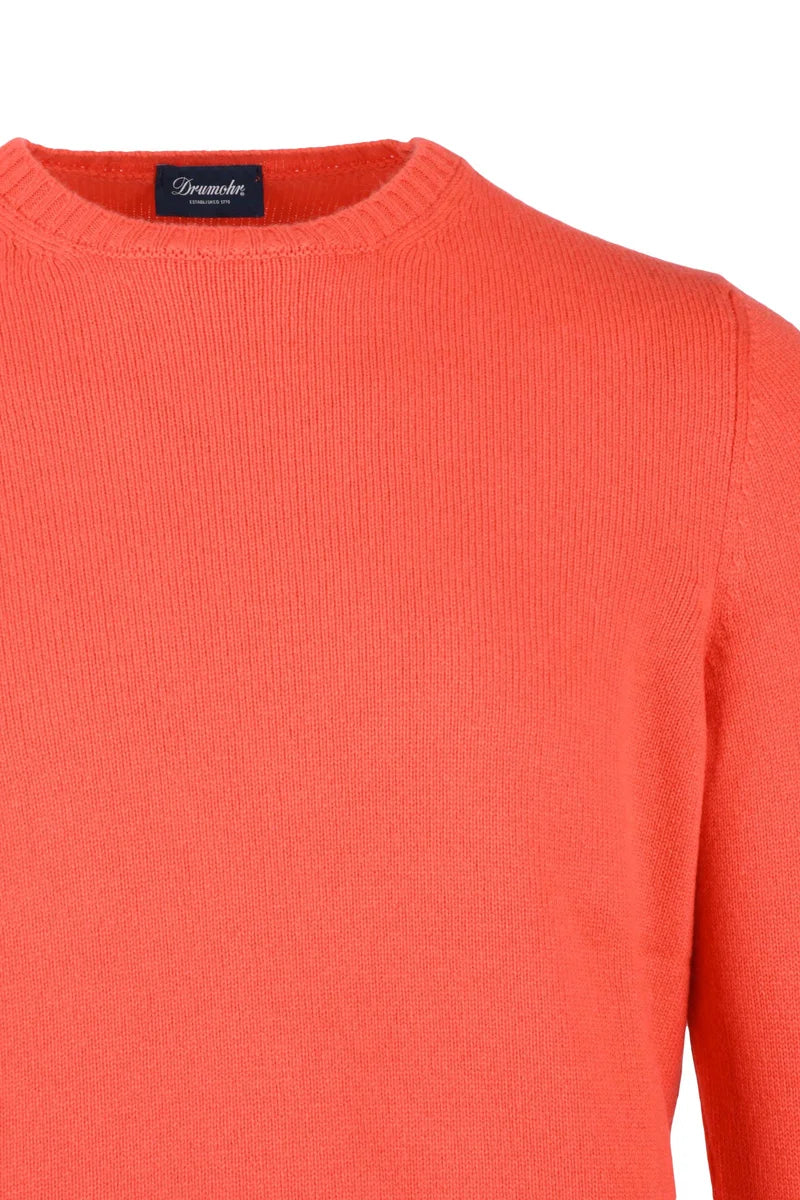 Crew Neck Sweater Cashmere - Red