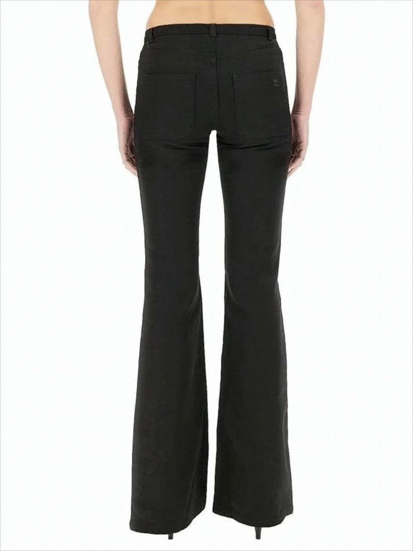 Black Straight Pants with Soft Stretch Fabric