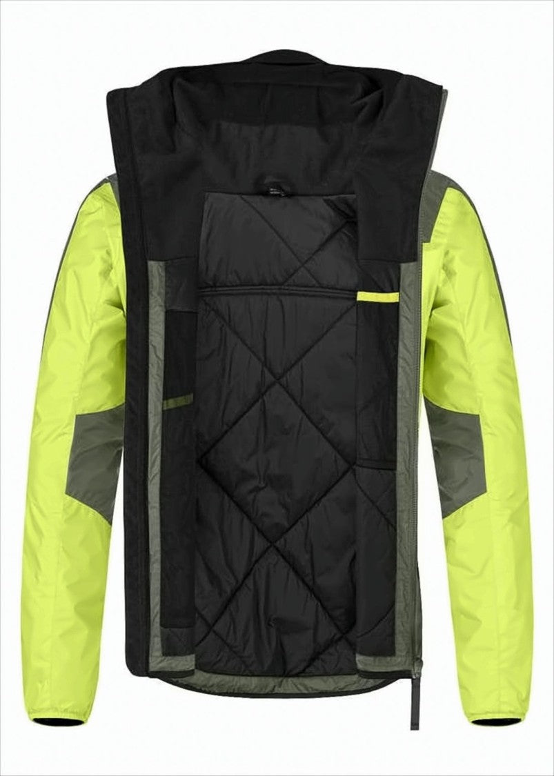 Two-Tone Olive Green And Bright Yellow Insulated Jacket
