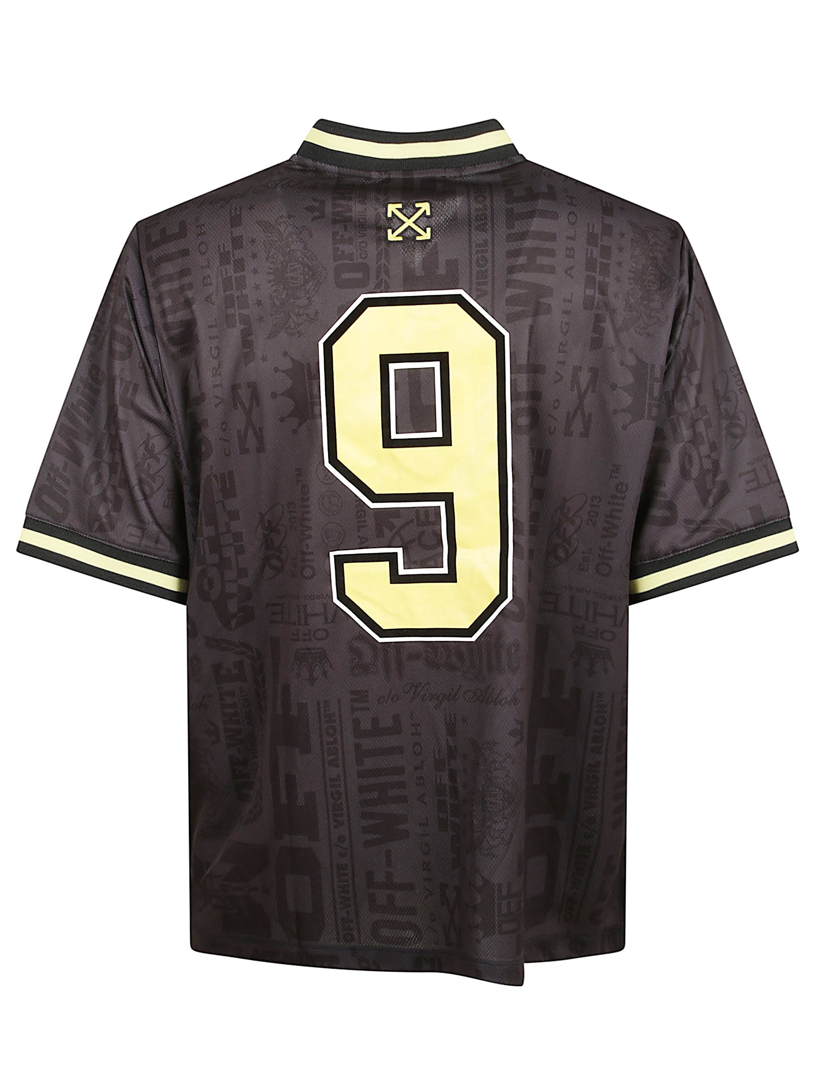 Multilogo Pattern V-Neck T-Shirt With Contrasting Trim