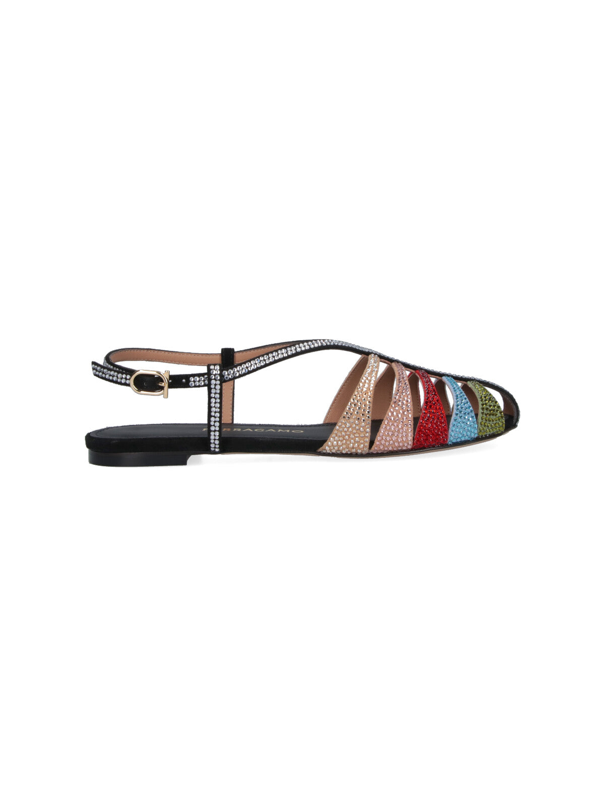 Playful Multicolour Strappy Sandals with Flat Sole