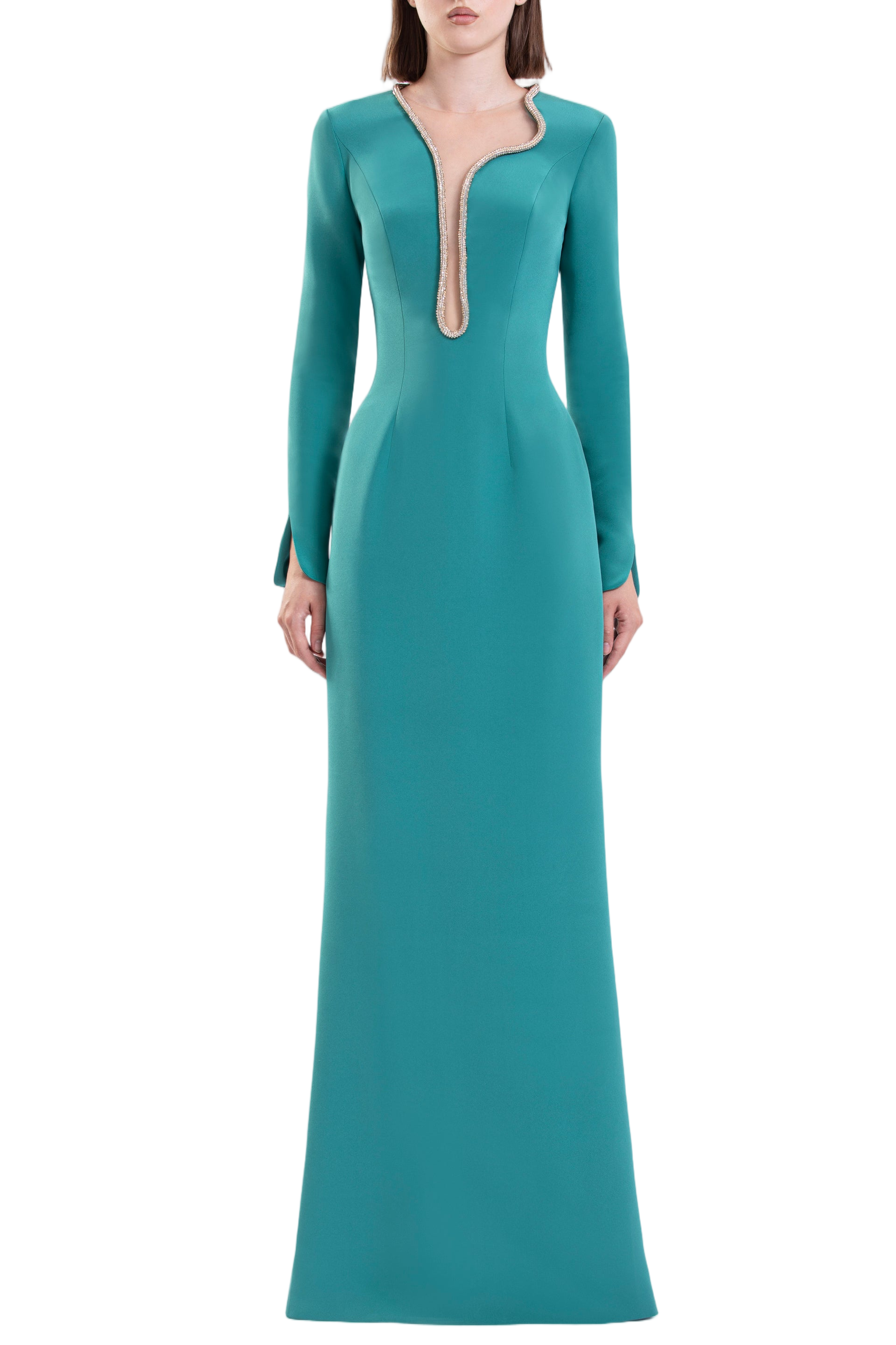 Long Dress With Crystal Embellishment