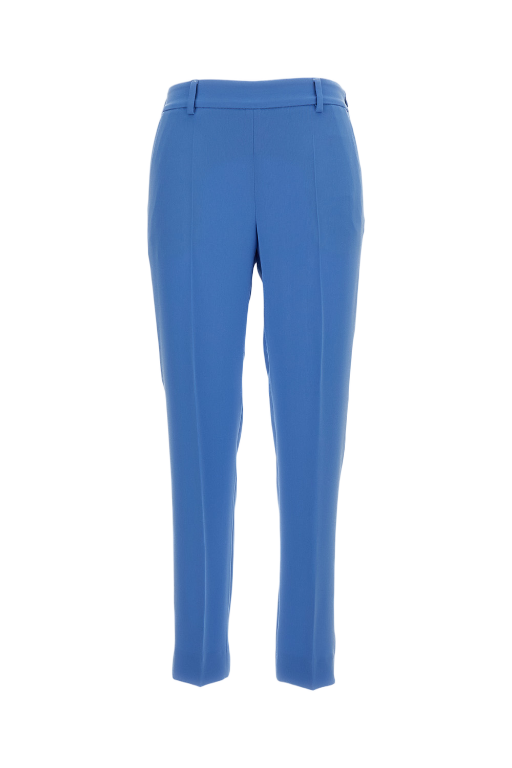 Light Blue Elasticated Waistband Straight-Leg Trousers