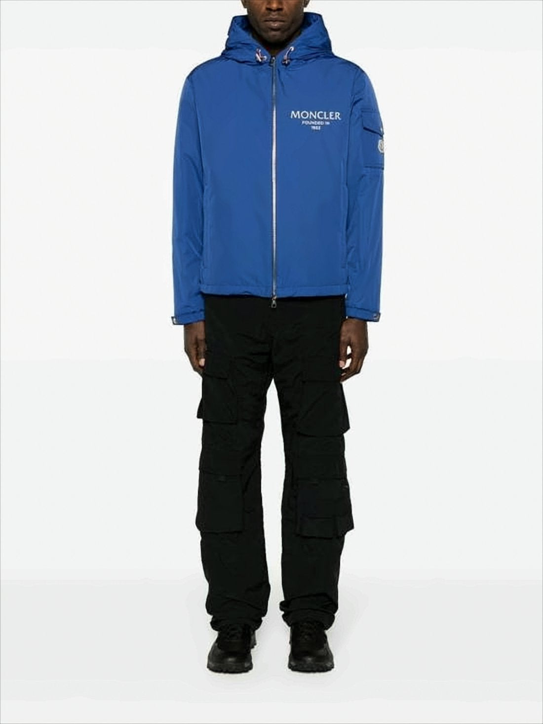 Lightweight Blue Moncler Jacket with Adjustable Hood