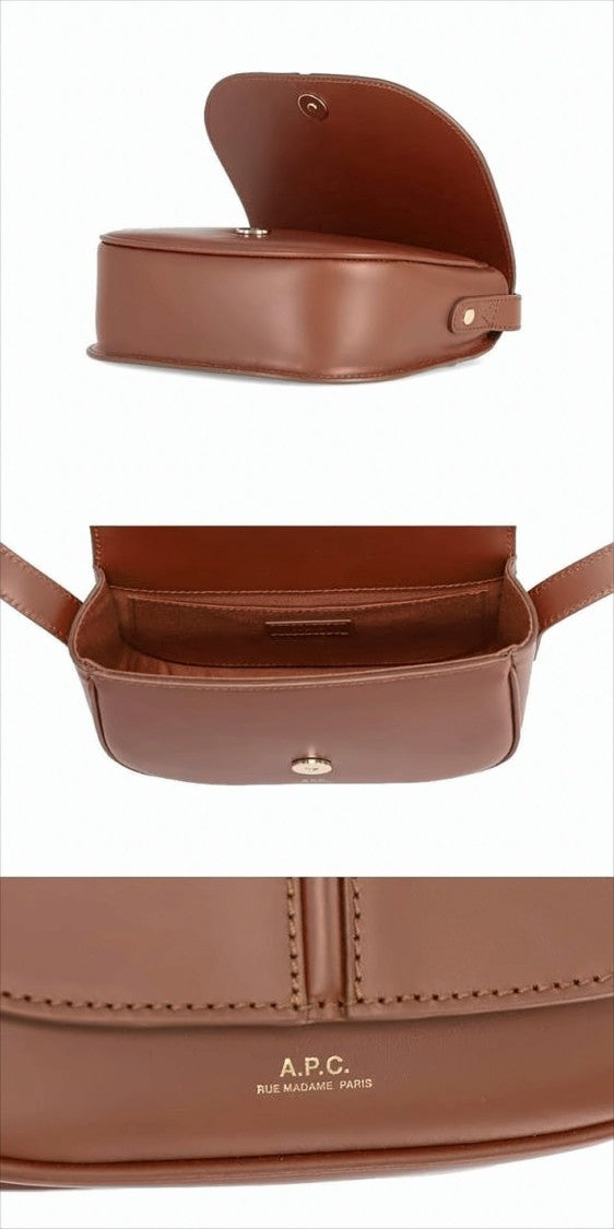 Smooth Structured Shoulder Bag with Rounded Flap Closure