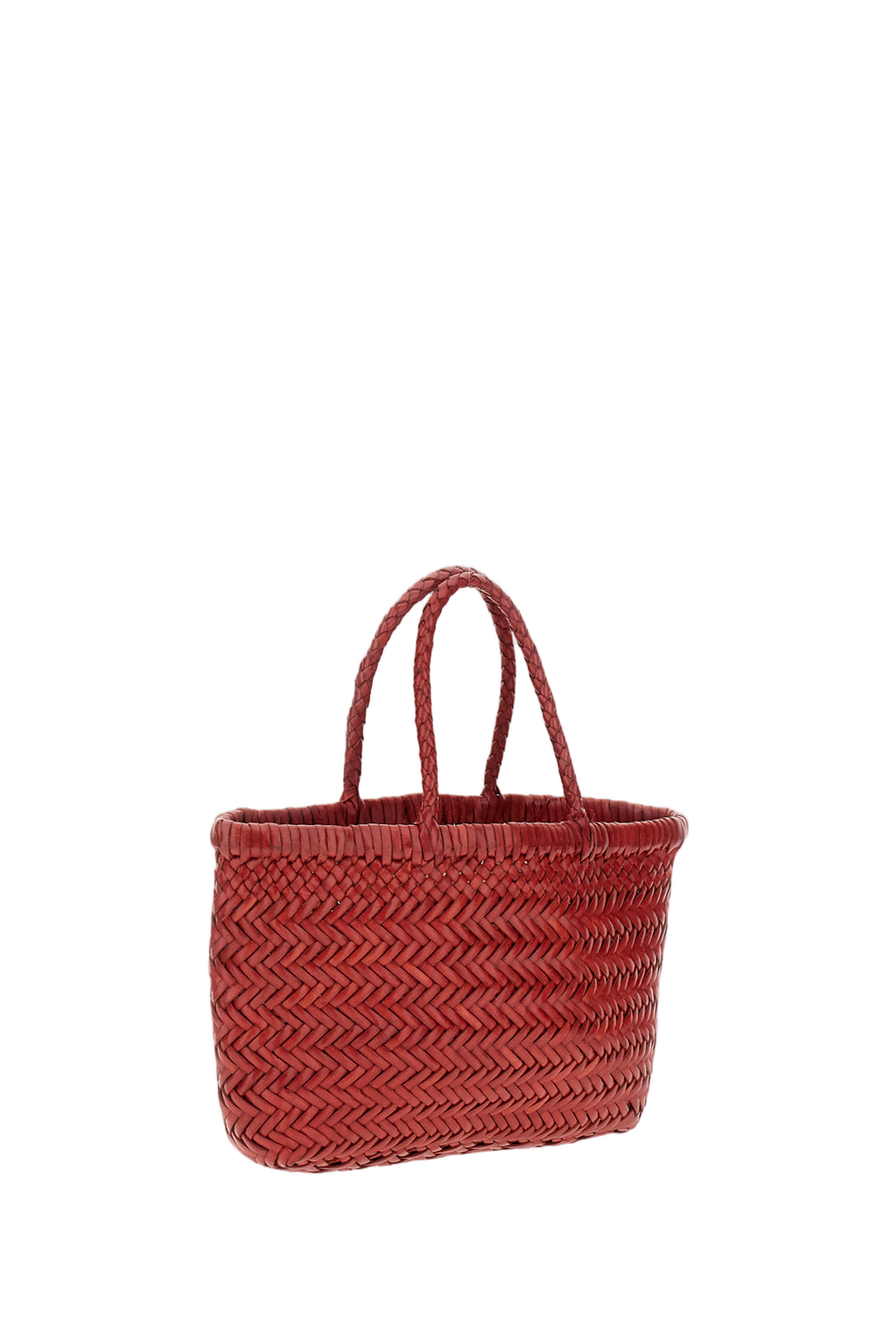 Hand-Woven Buffalo Leather Mini Flat Basket 'Gora'